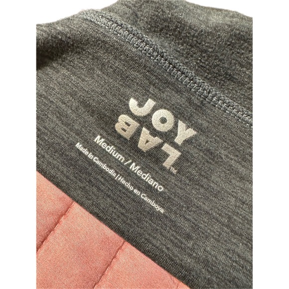 JOYLAB Grey Heathered High Neck Crossback Sports Bra Medium Activewear Workout - Picture 5 of 7